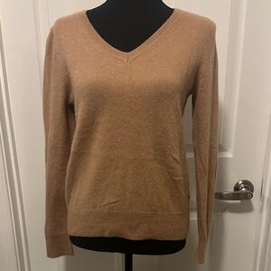 Classic Cashmere Quince Tan V-Neck Sweater
